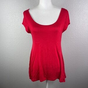 Women's Pretty Red‎ tunic top Label You are not alone Sizee Large
